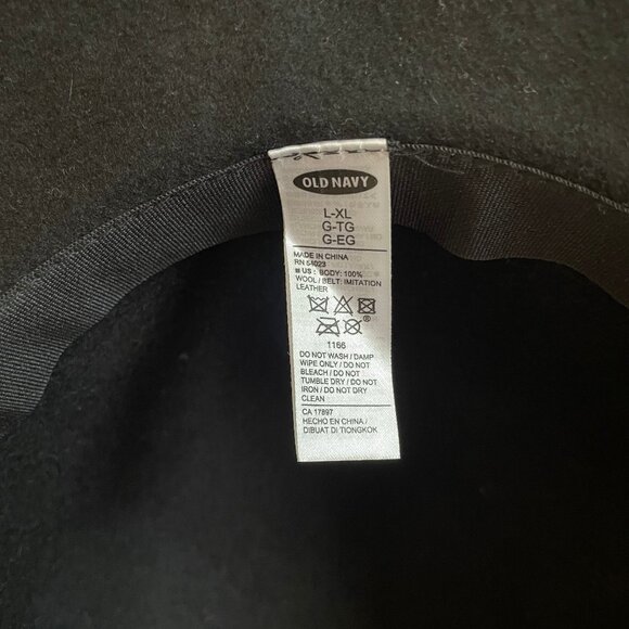 Black Felt Wide Brim Hat - Picture 5 of 5